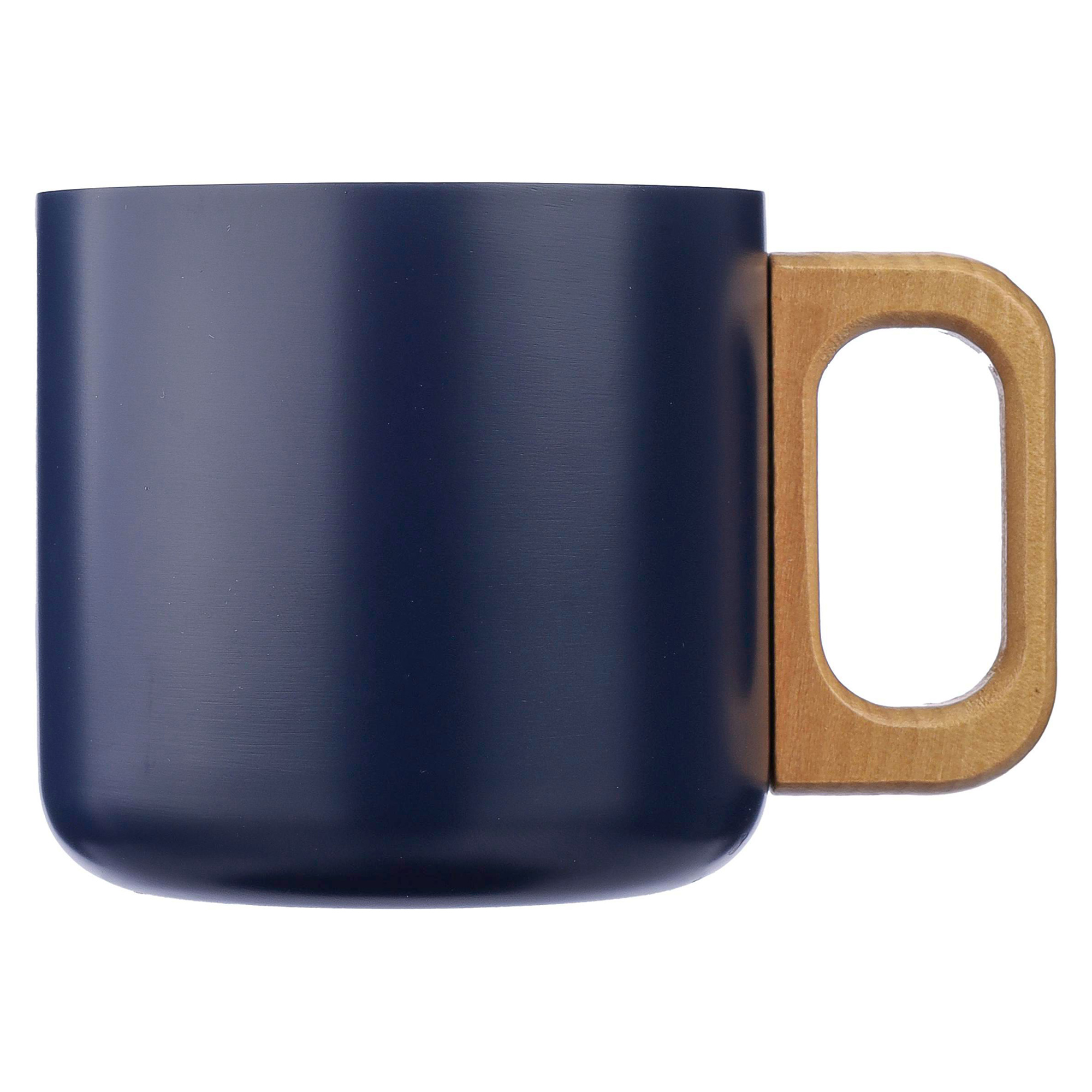 Tazza in acciaio inox – 400 ml | Doppia parete | Acciaio inox riciclato | Manico in legno