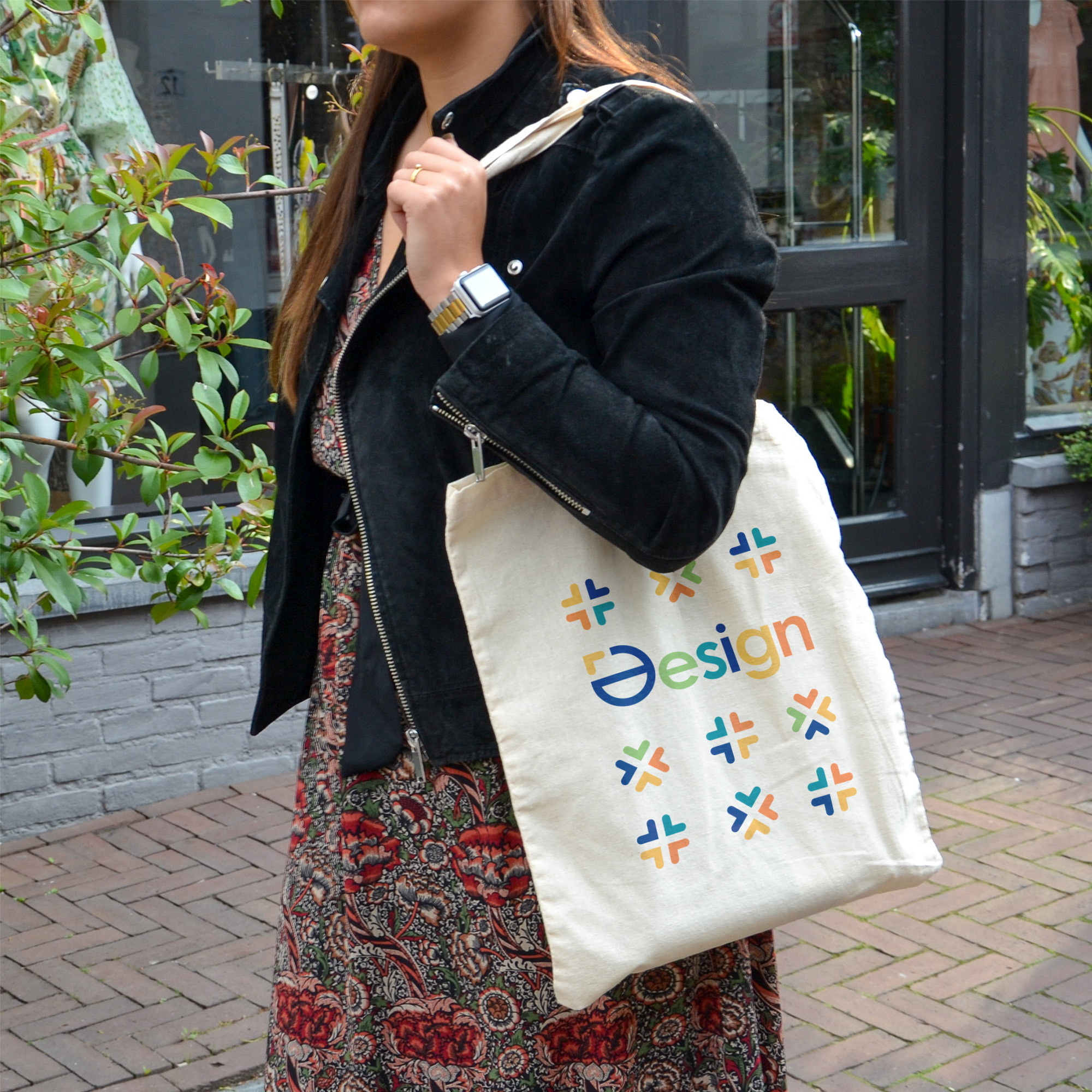 Borsa in cotone - Riciclato | 130 g/m² | Beige | Quadricromia