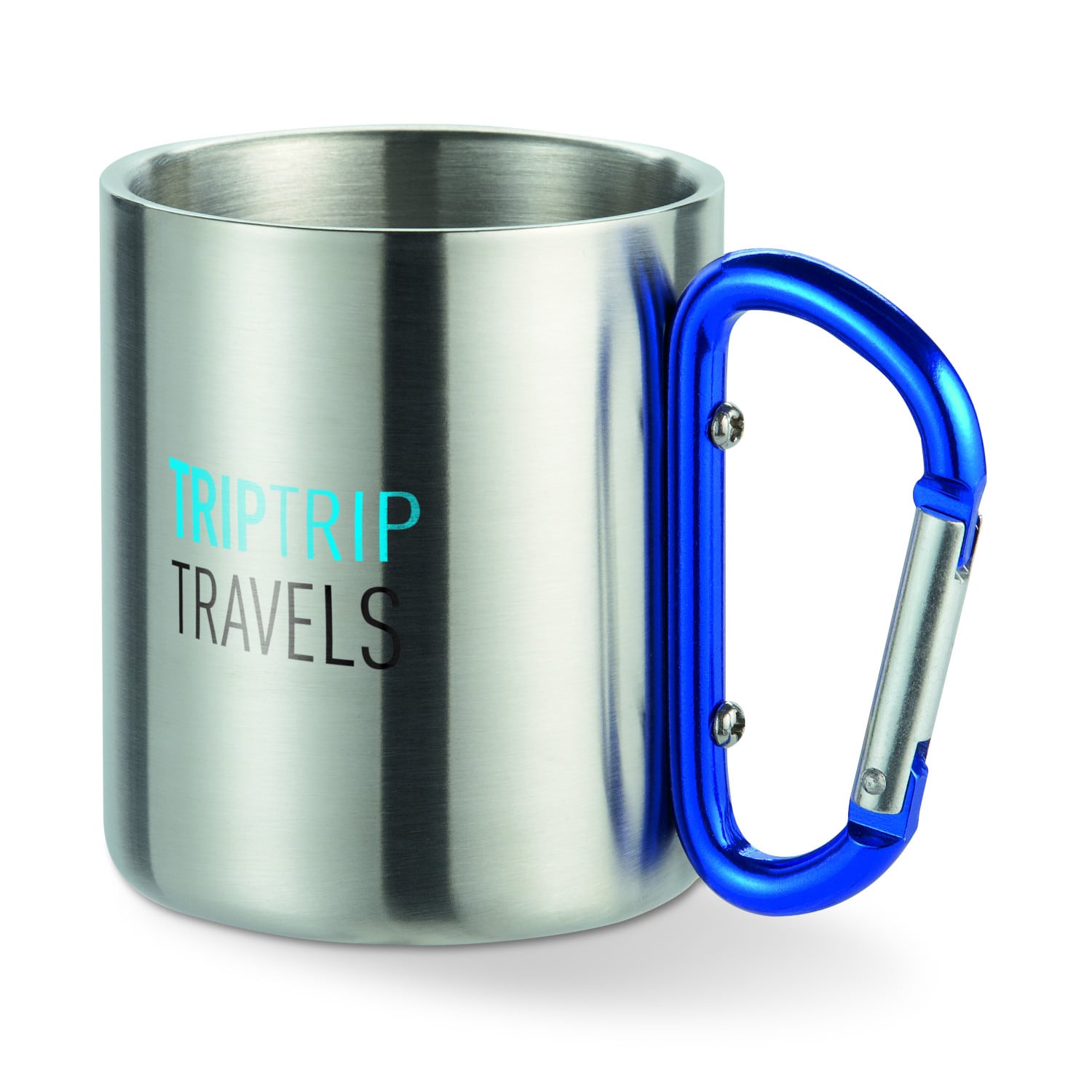 Tazza da viaggio in acciaio inox - 220 ml | A doppia parete | Moschettone | Stampa fino a 4 colori
