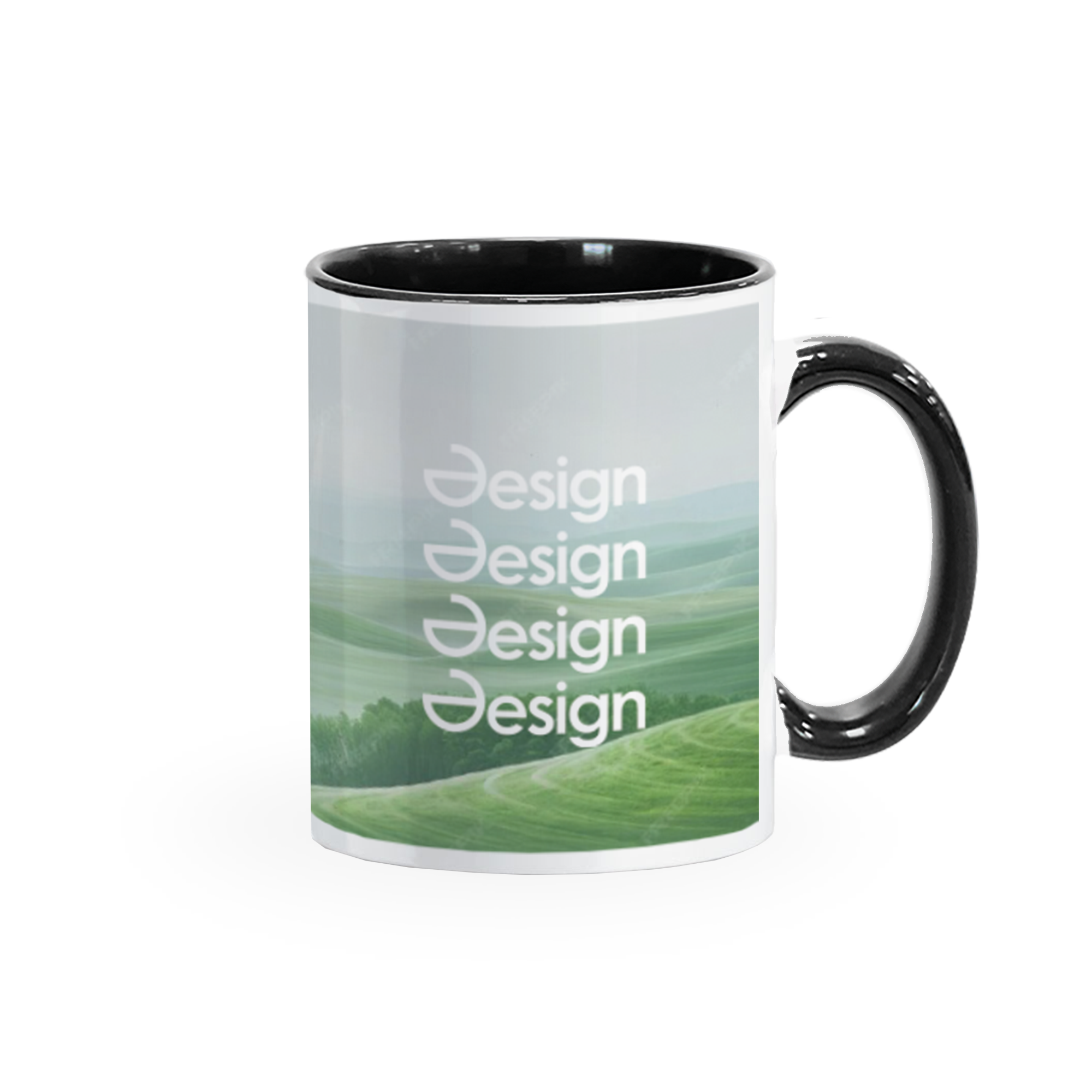 Tazza con foto Split - 350 ml | Maniglia bianca + colorata | Stampa ovunque
