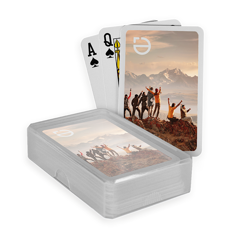 Carte da gioco - Scatola di plastica | Carte con logo | Quadricromia