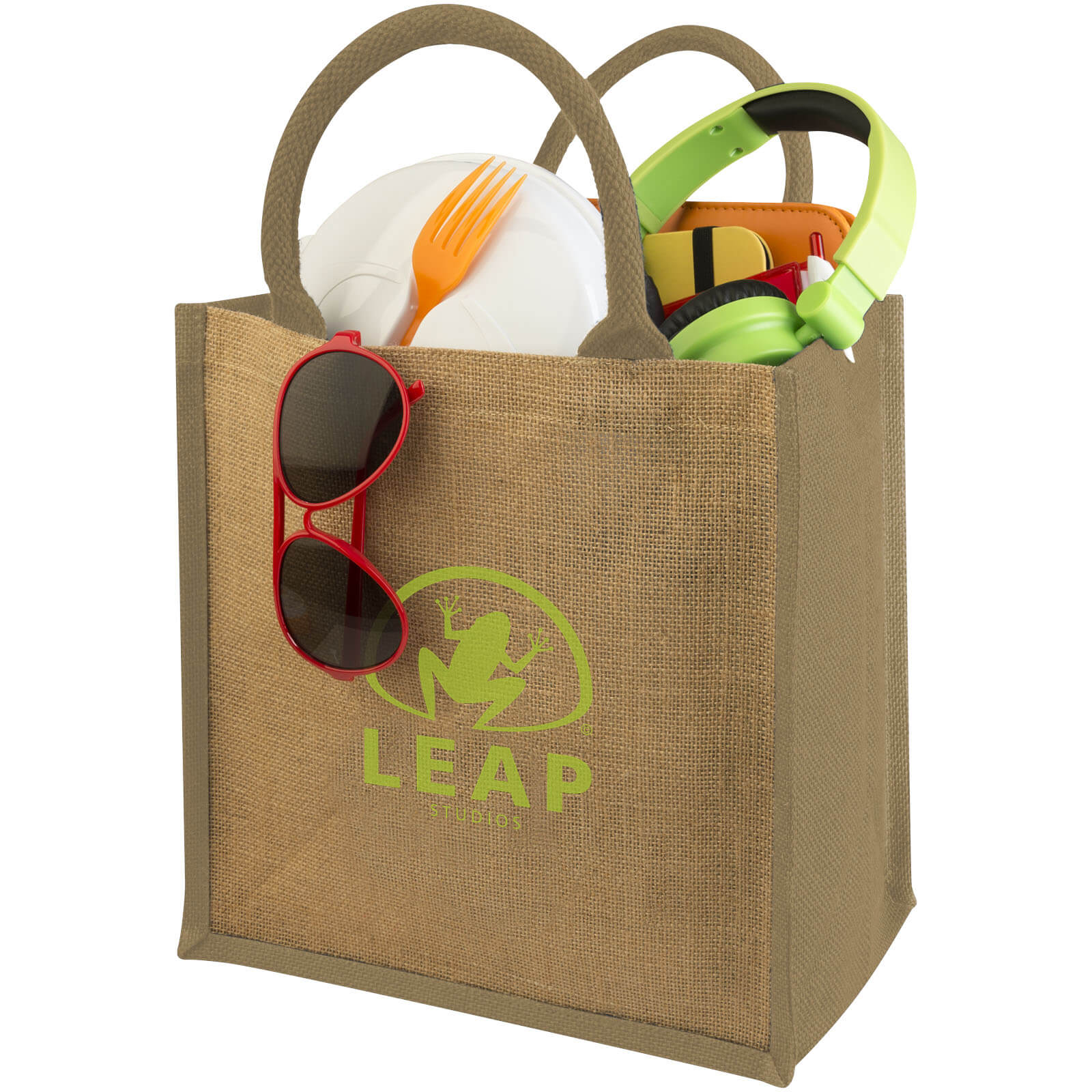 Borsa regalo in iuta | 30 x 30 x 19 cm | Stampa 1 colore