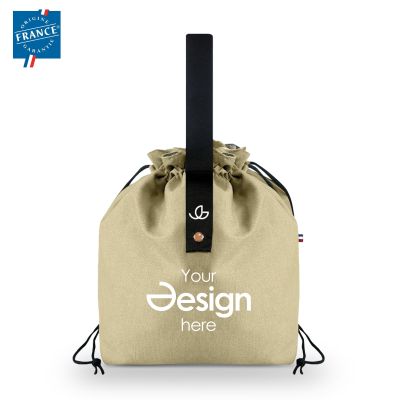Borsa pranzo Goodjour cotone - 220 gr/m2| Prodotta in Francia | Cotone riciclato | Con chiusura a cordino