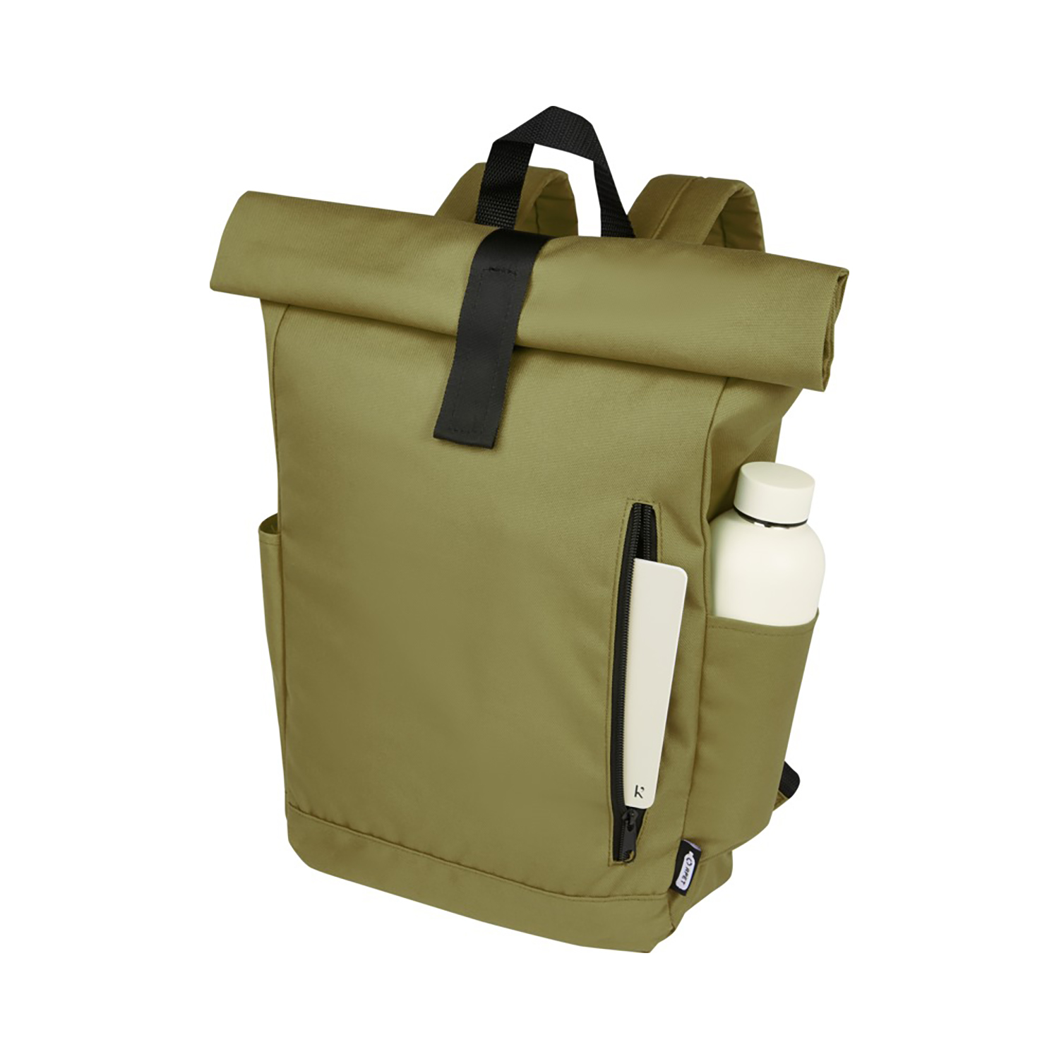 Zaino roll-top riciclato – 18L | GRS RPET | Idrorepellente | Scomparto laptop 15,6”