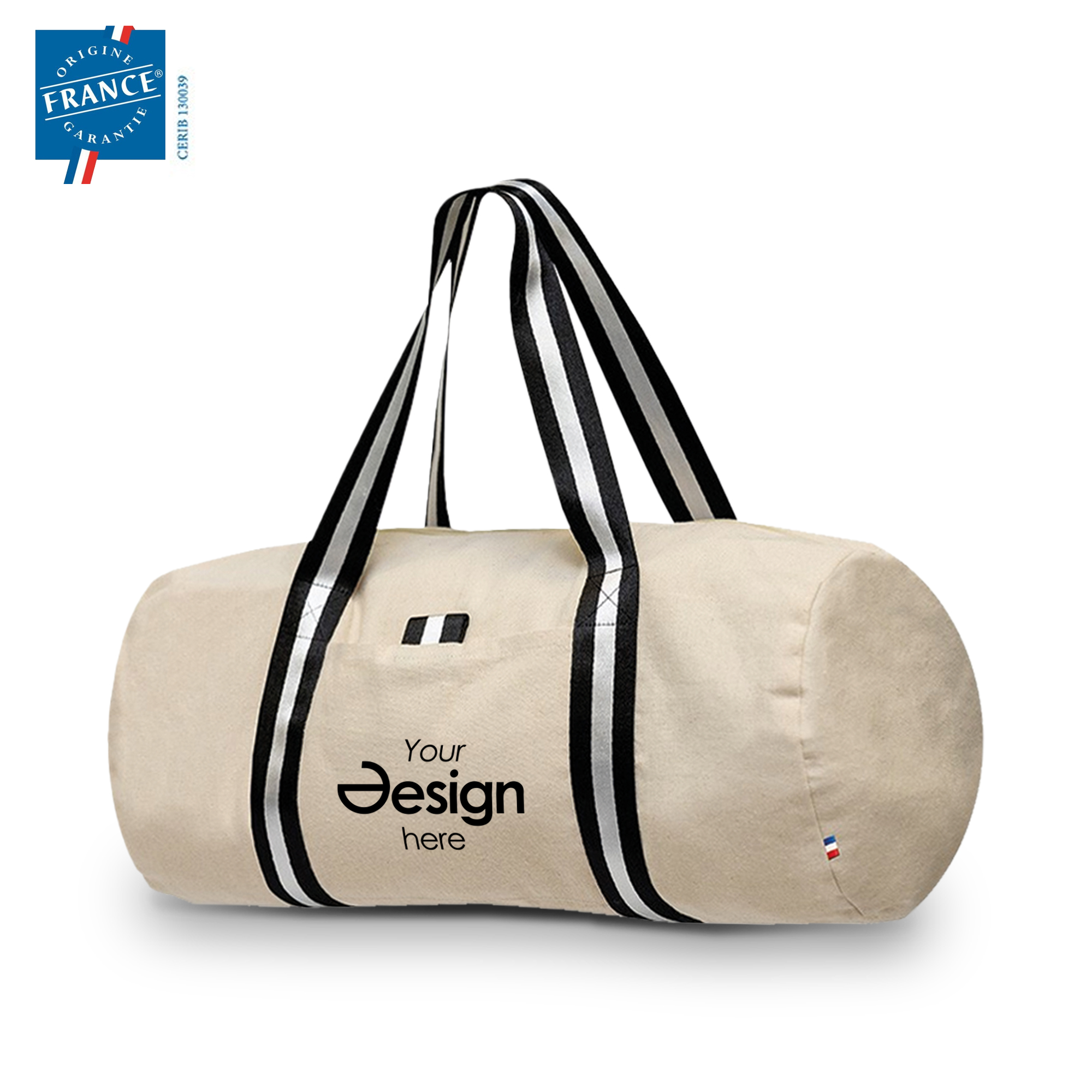 Borsa polochon Goodjour - 220 gr/m2 | Prodotta in Francia | Cotone riciclato | Con tasca frontale