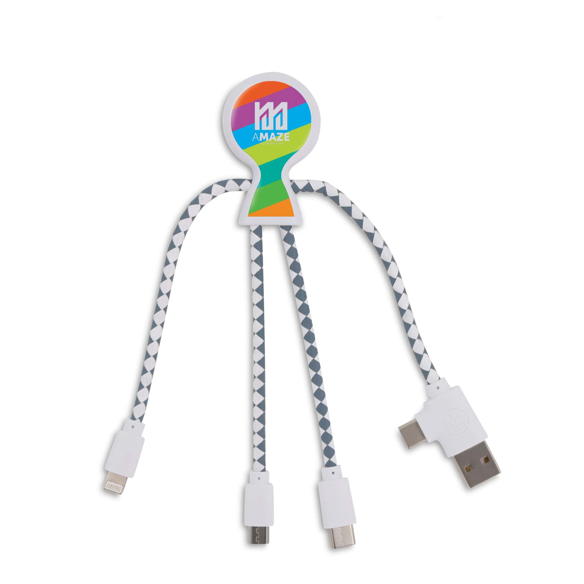 Cavo di ricarica Xoopar - RPET | USB e USB-C | Certificato GRS