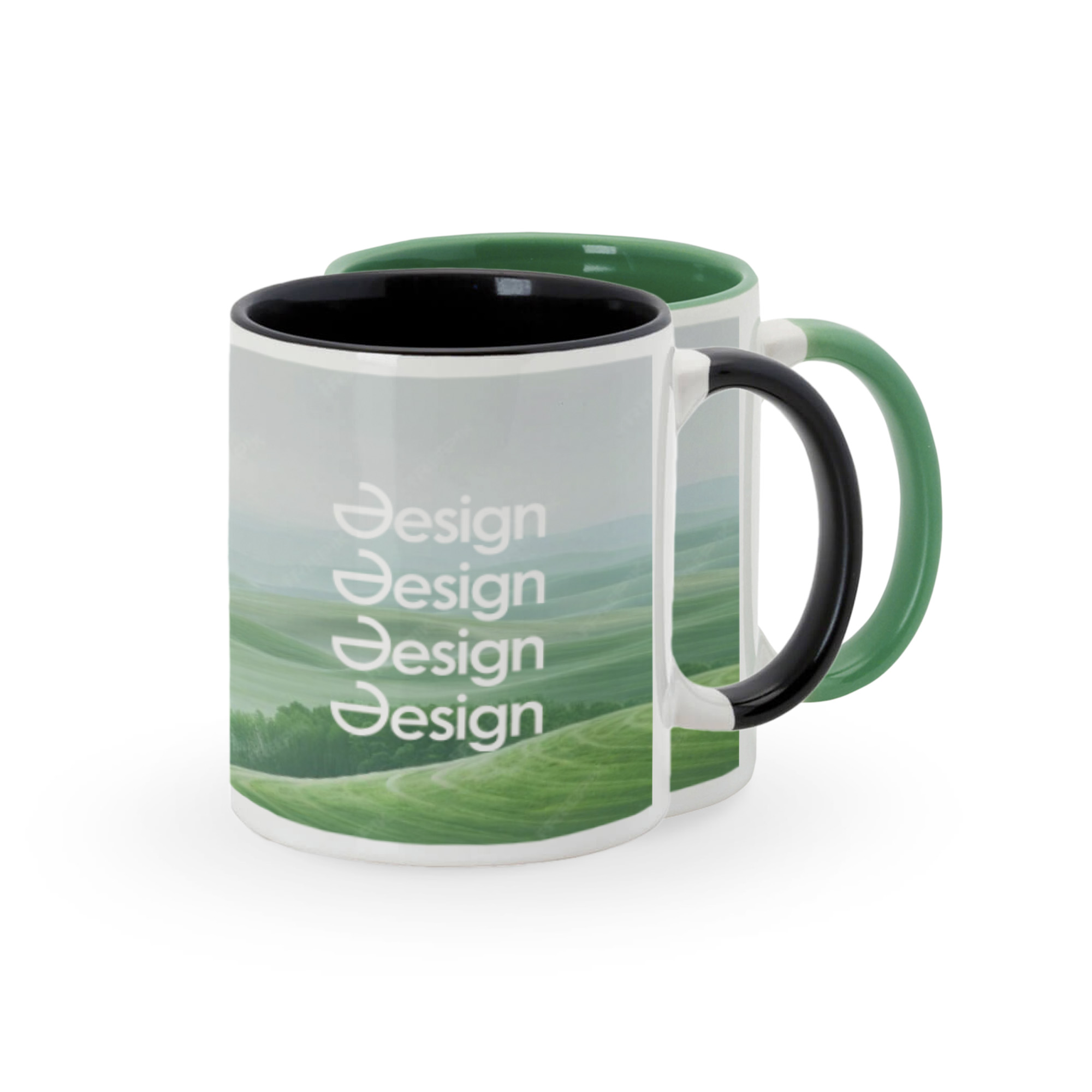 Tazza con foto Split - 350 ml | Maniglia bianca + colorata | Stampa ovunque