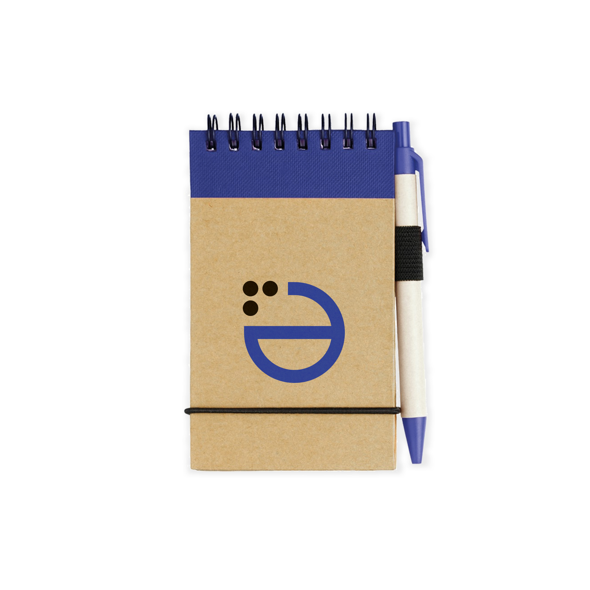 Blocco note a spirale - A7 | 40 fogli | Carta riciclata | Con penna | Stampa fino a 4 colori