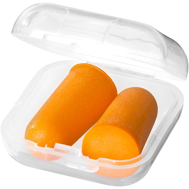 Tappi per le orecchie Serenity – Set da viaggio | Schiuma PU | Plastica PP | Stampa fino a 3 colori