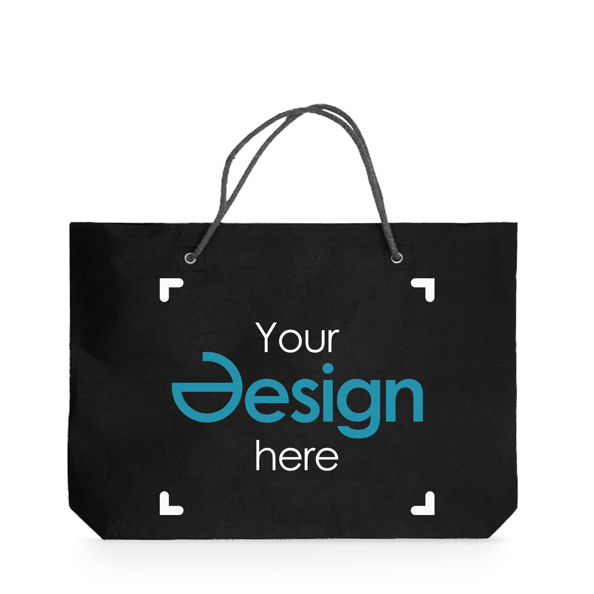 Shopper in feltro - RPET | 220 g/m² | 47x33x8cm | Grigio e nero