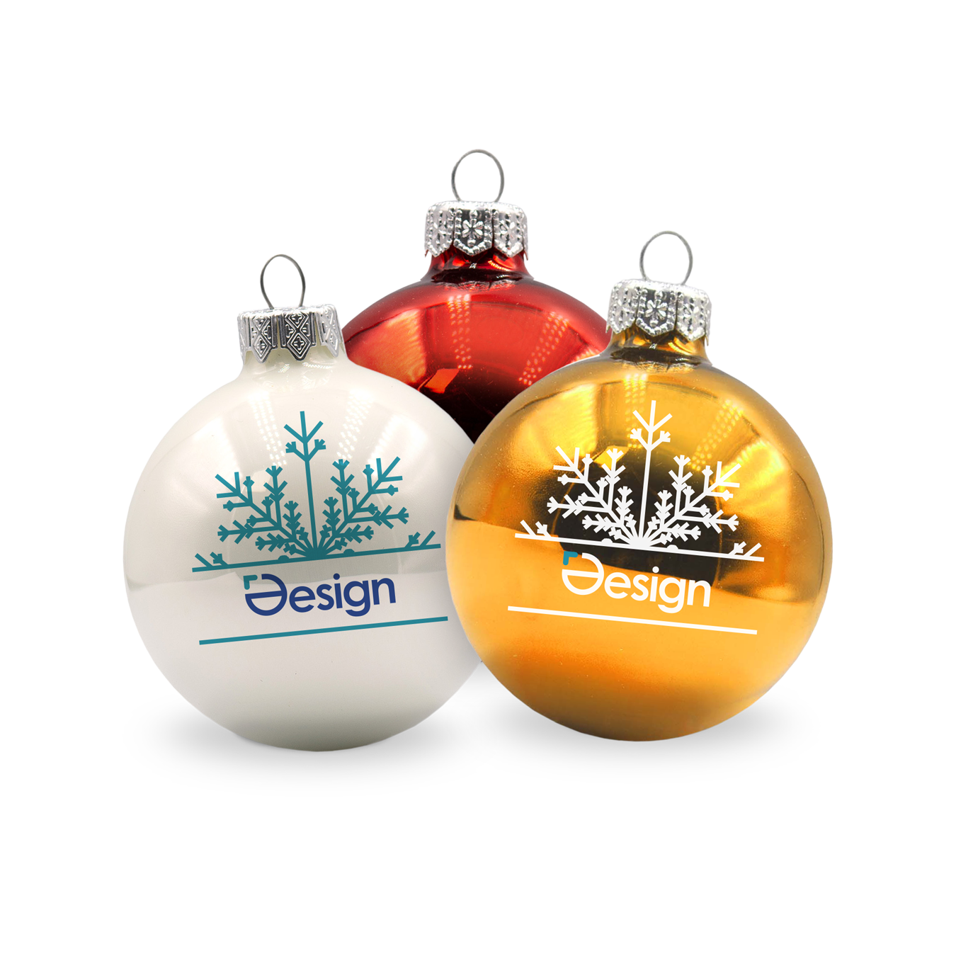 Pallina di Natale colorata - Ciondolo in argento | Lucido | Stampa fino a 4 colori