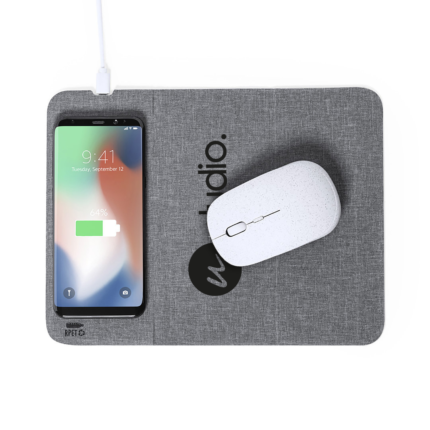 Tappetino per mouse - Caricatore wireless | Antiscivolo | RPET