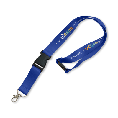 Cordini - 25 mm | RPET | Stampa a colori | Con gancio, fibbia & chiusura di sicurezza