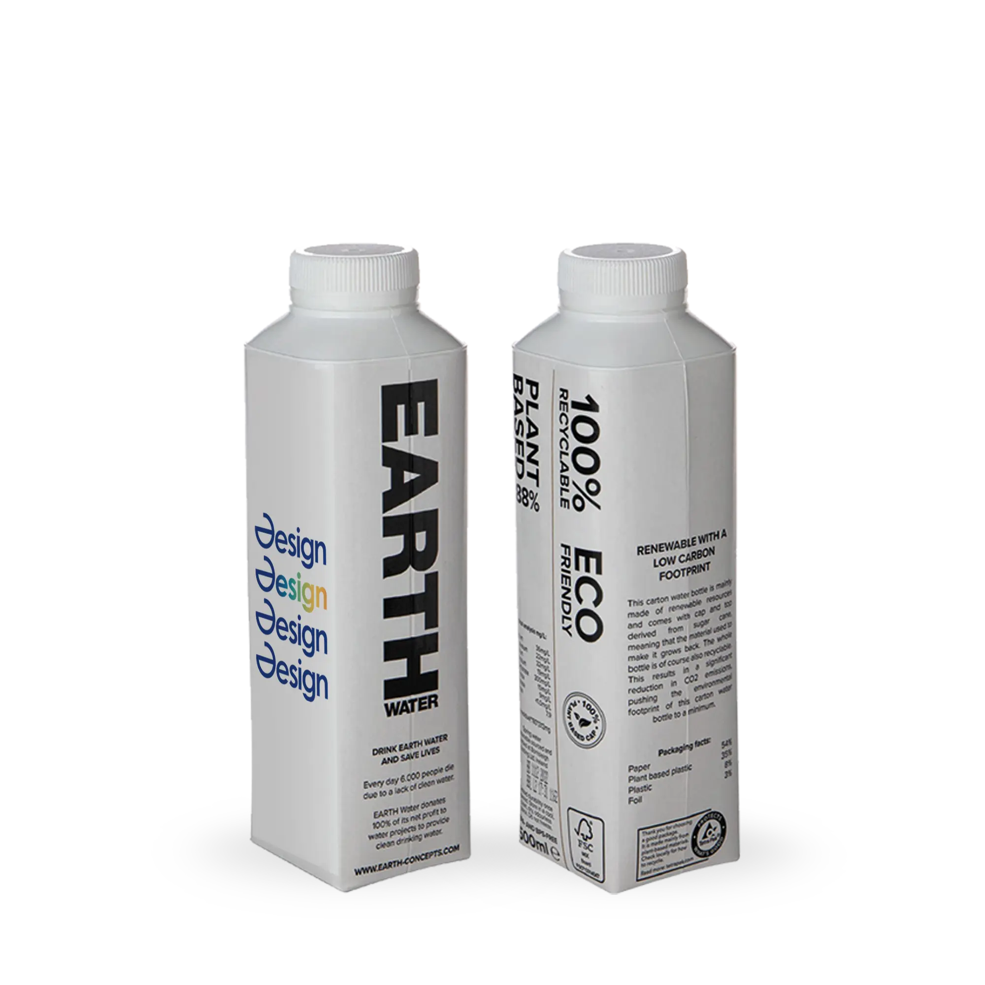 Confezione Tetra Acqua - 500 ml | Quadricromia | FSC | Progetto acqua potabile