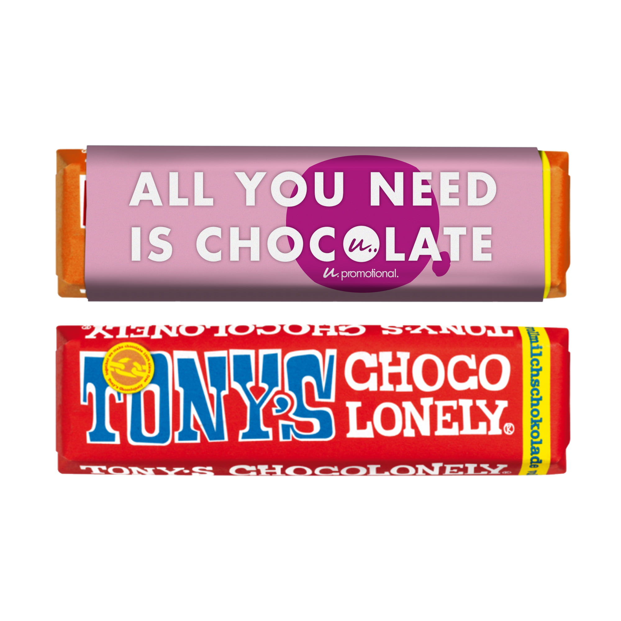 Tony's Chocolonely - Bar | 50 grammi | Banderuola con Quadricromia