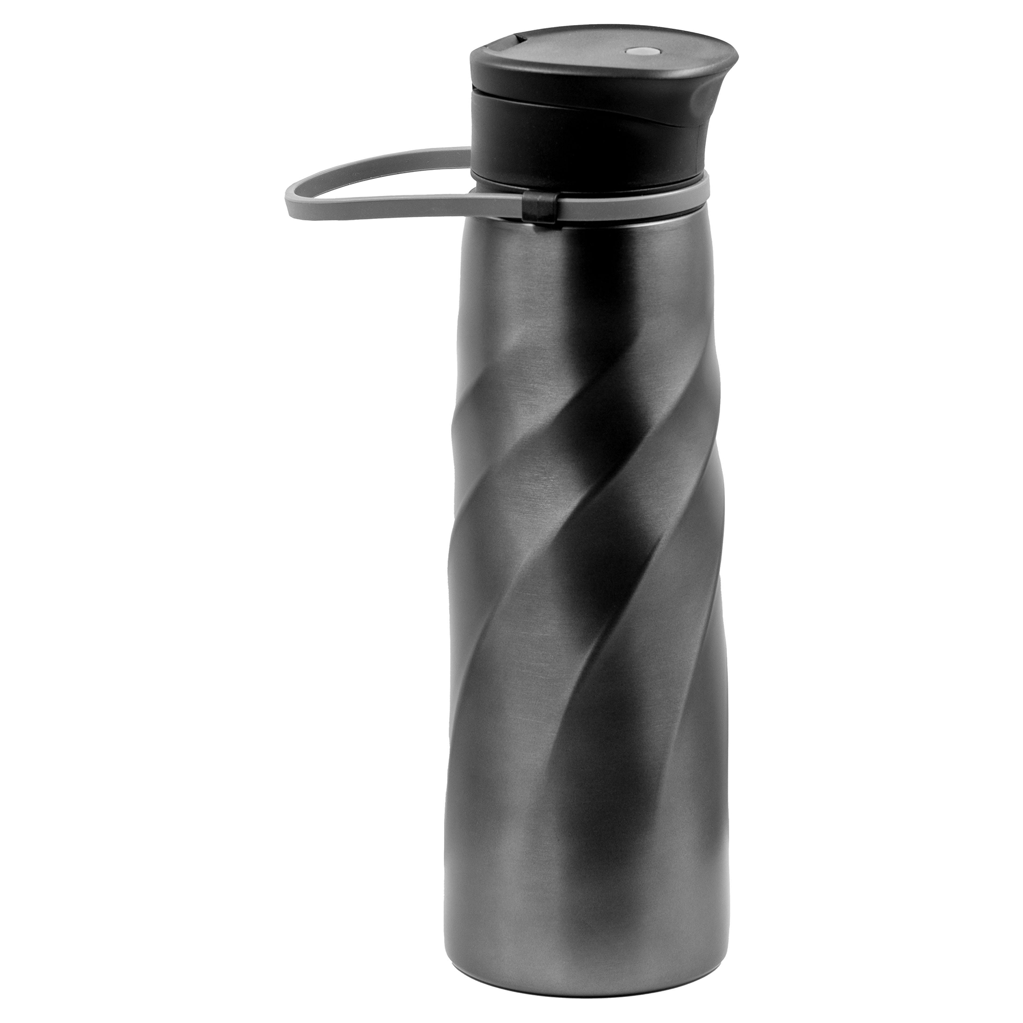 Borraccia in acciaio inox – 1000 ml | Leggera | Tappo completamente smontabile | Con tracolla
