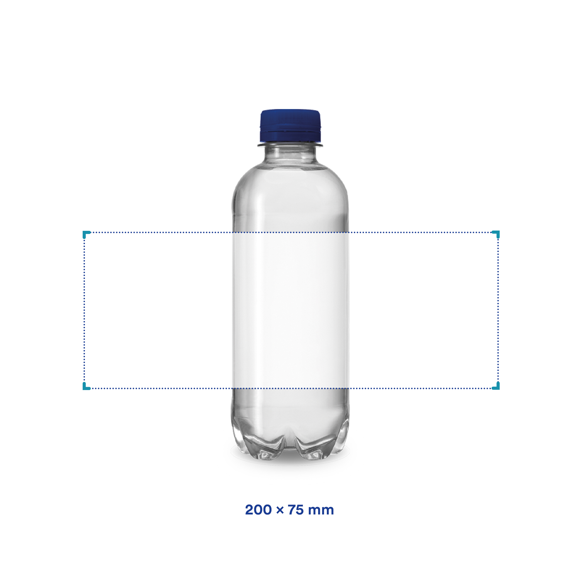 Bottiglie d'acqua in R-PET - 330 ml | Acqua naturale | Etichetta a colori