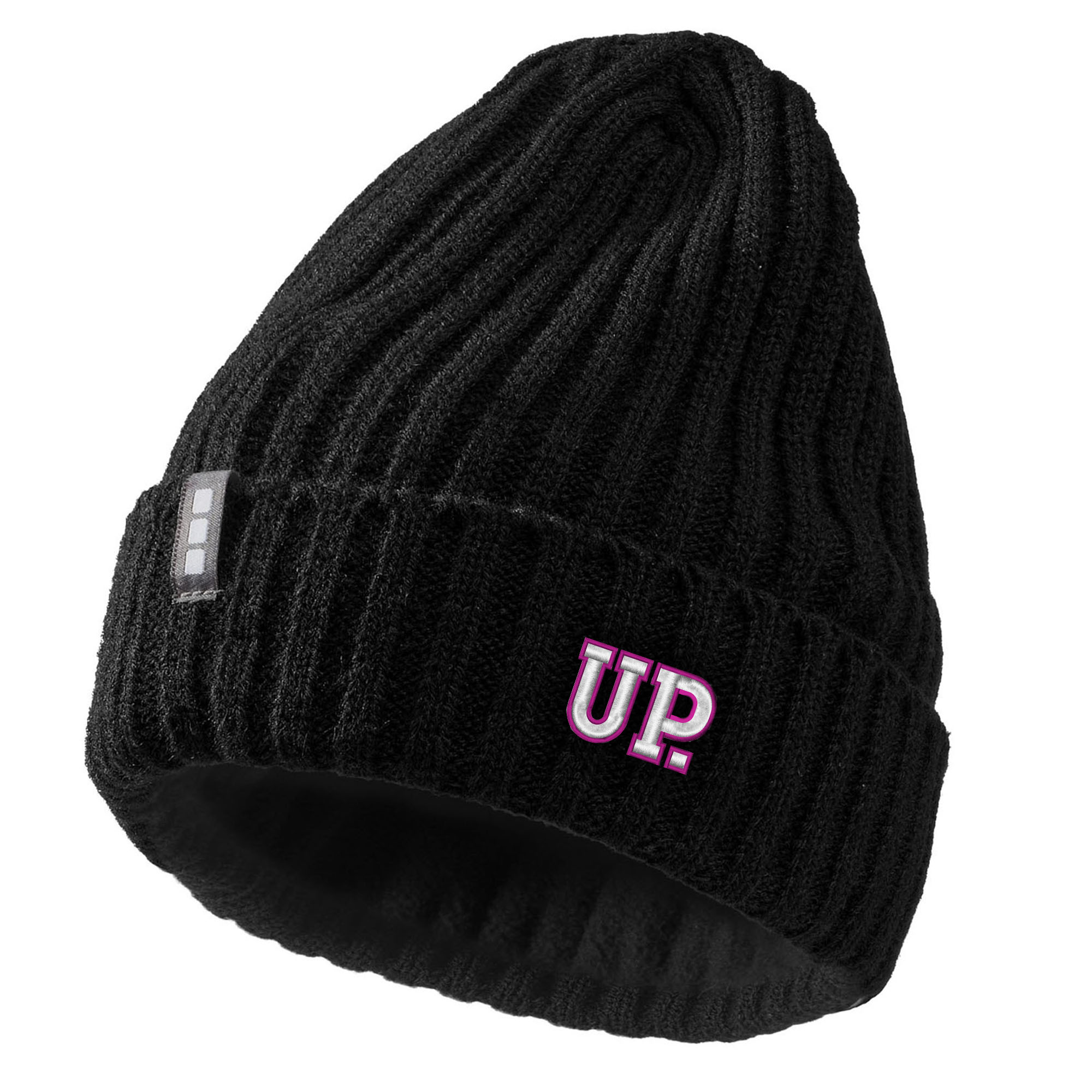 Cappello lavorato a coste - Acrilico | Con fodera in pile | Ricamo