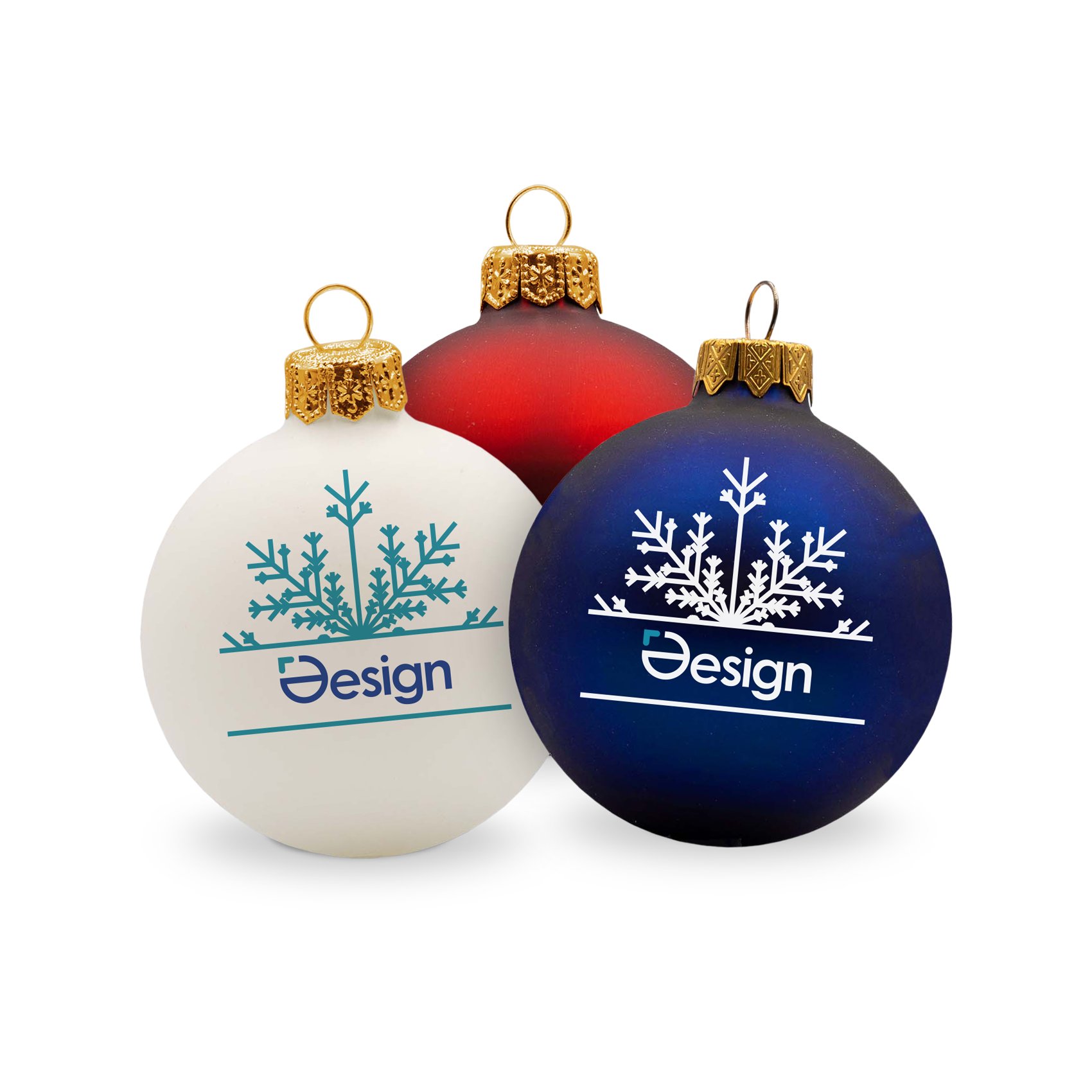 Pallina di Natale colorata - Ciondolo in oro | Matt | 66 mm