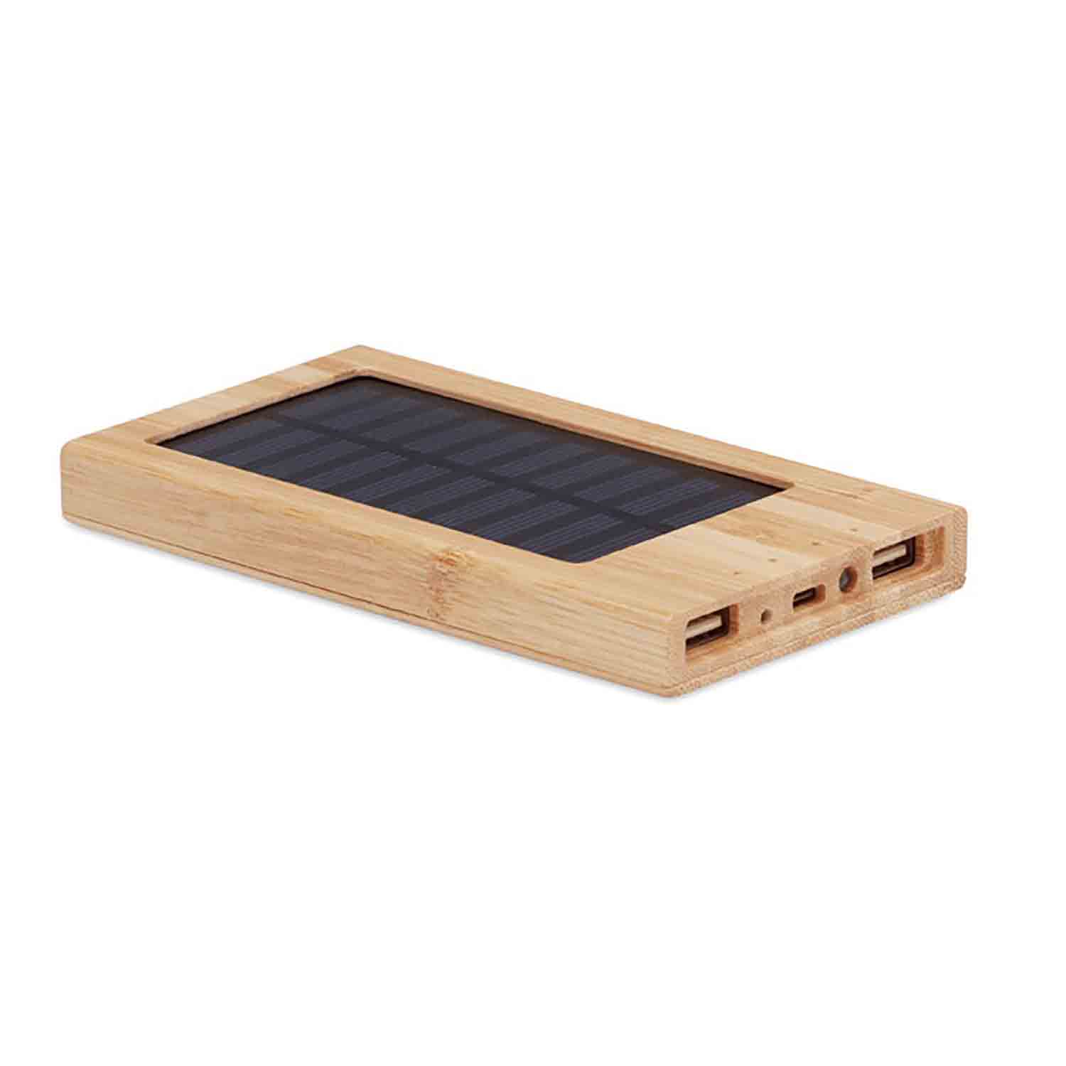 Banca di energia solare - 4000 mAh | Bambù | Aspetto naturale
