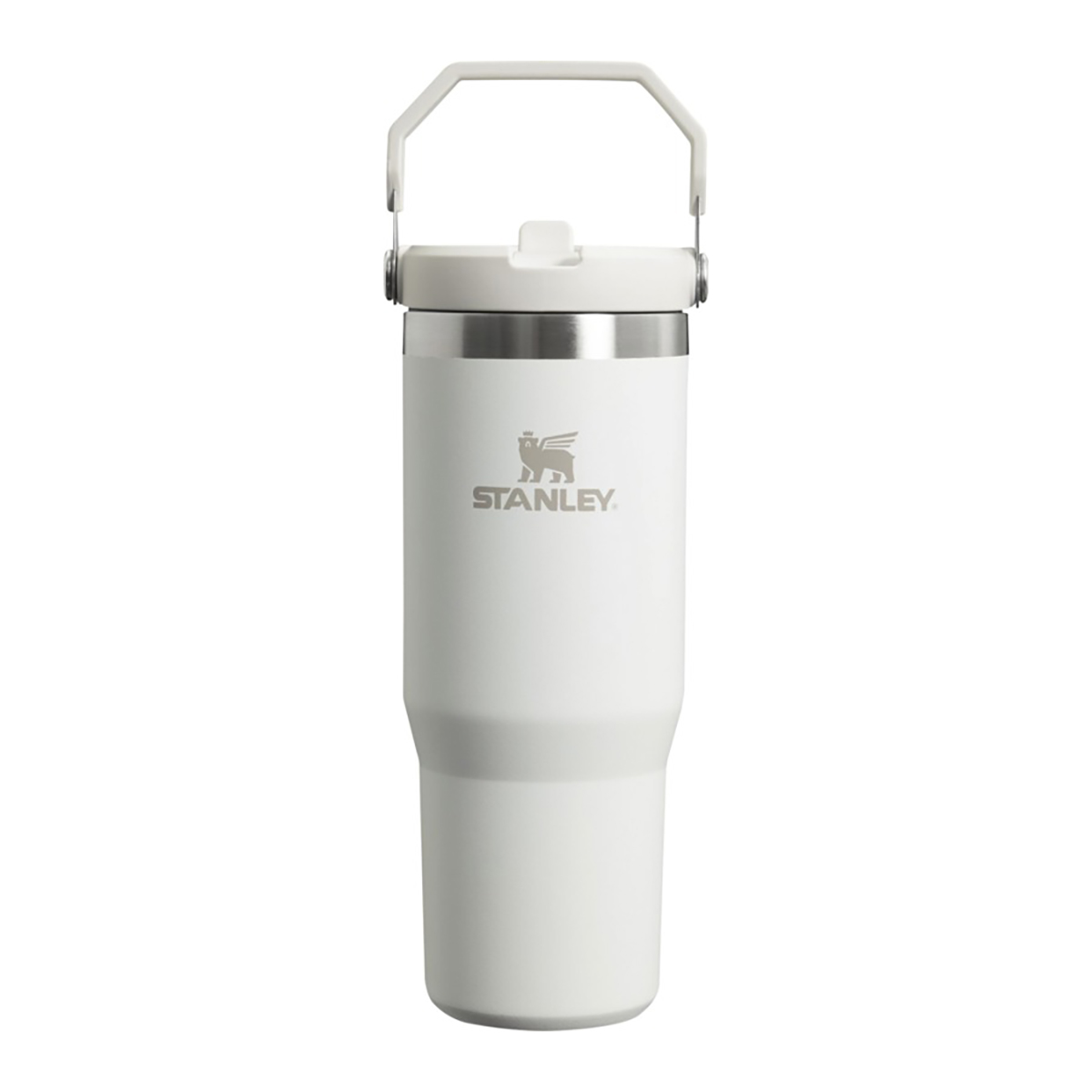 Bicchiere Stanley Iceflow Flip Straw – Bianco | 890 ml | Acciaio inox | Bottiglia termica | Cannuccia integrata