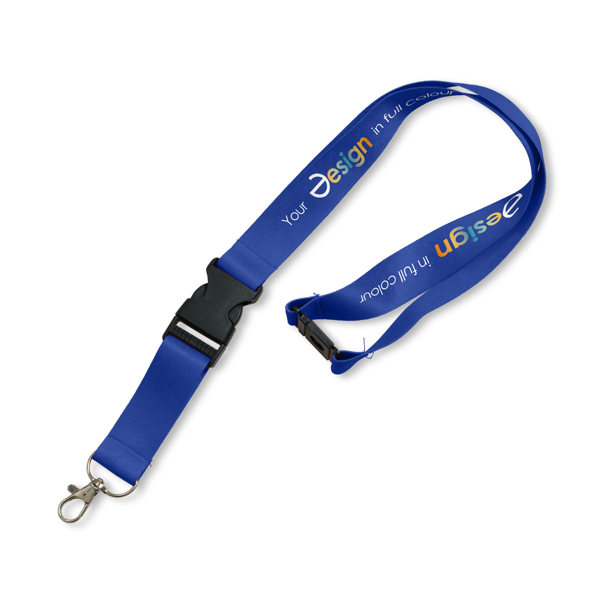 Cordini - 25 mm | RPET | Stampa a colori | Con gancio, fibbia & chiusura di sicurezza
