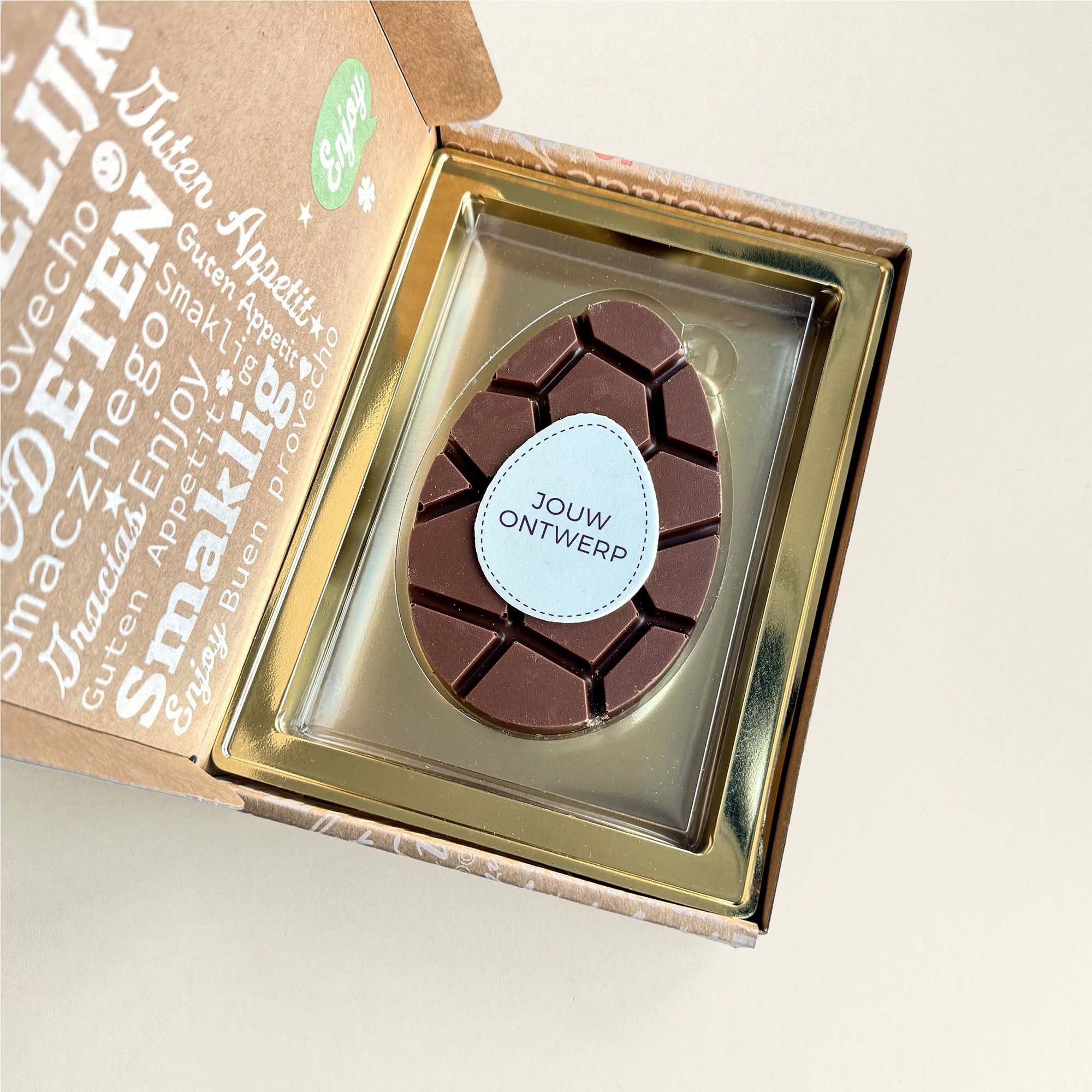 Uovo di Pasqua al cioccolato - Vari gusti | Confezione regalo | Logo proprio | 95g