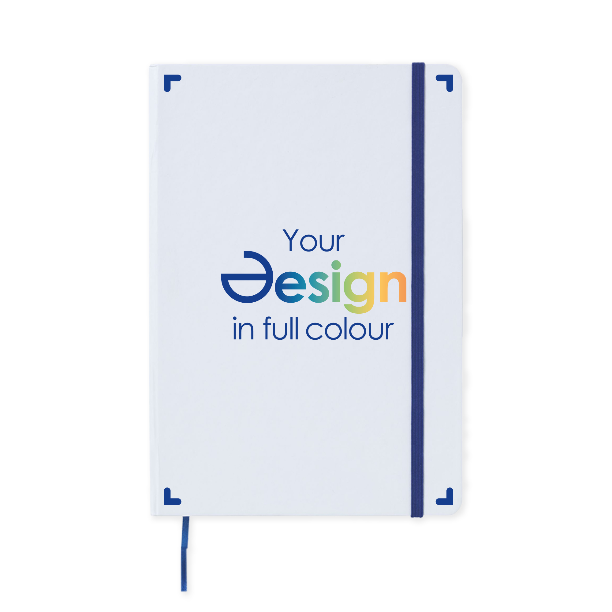 Quadernon- A5 | 80 fogli | Copertina rigida | Bianco | Nastro colorato