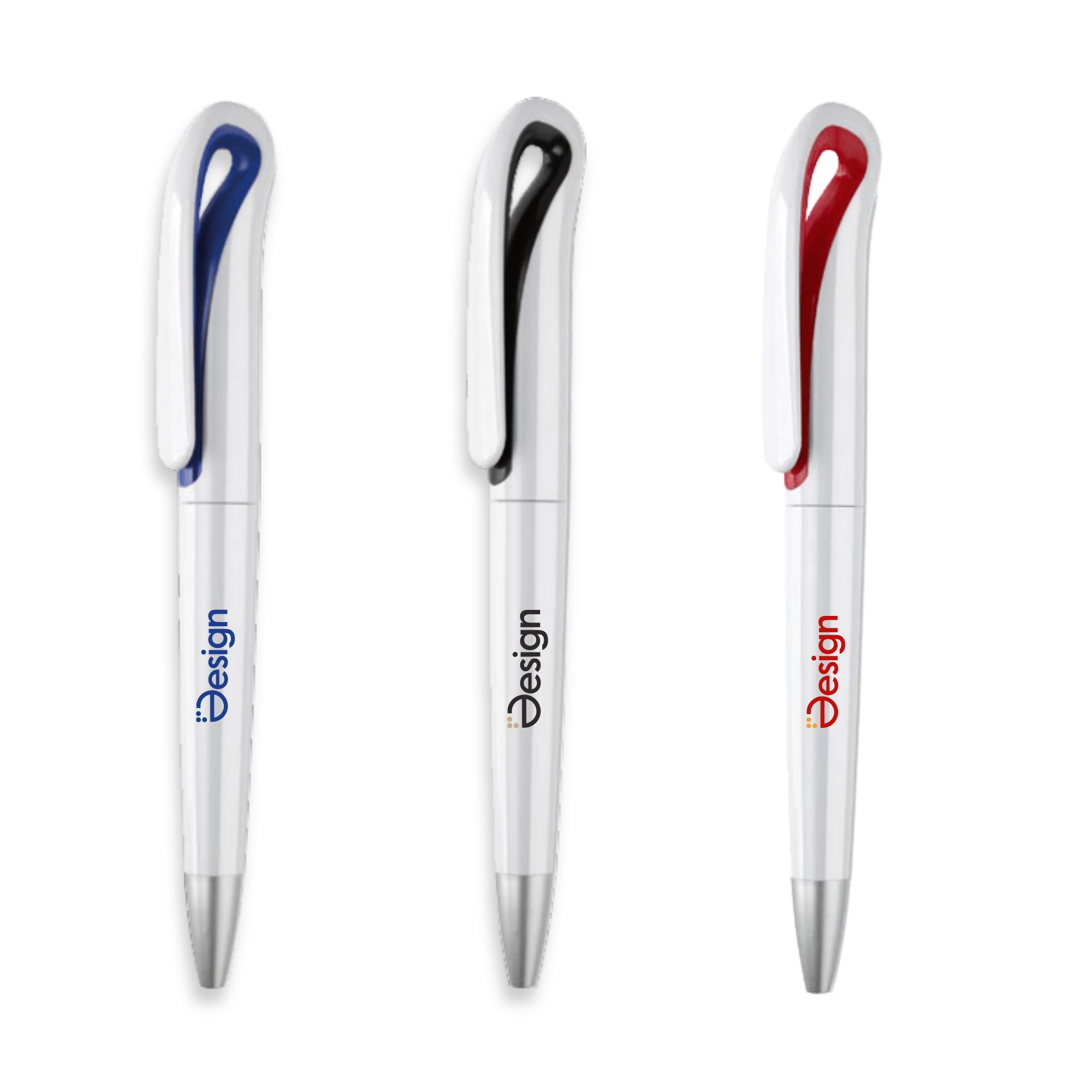 Penna a sfera - Collo di cigno | Stampa fino a 4 colori | Scritta blu