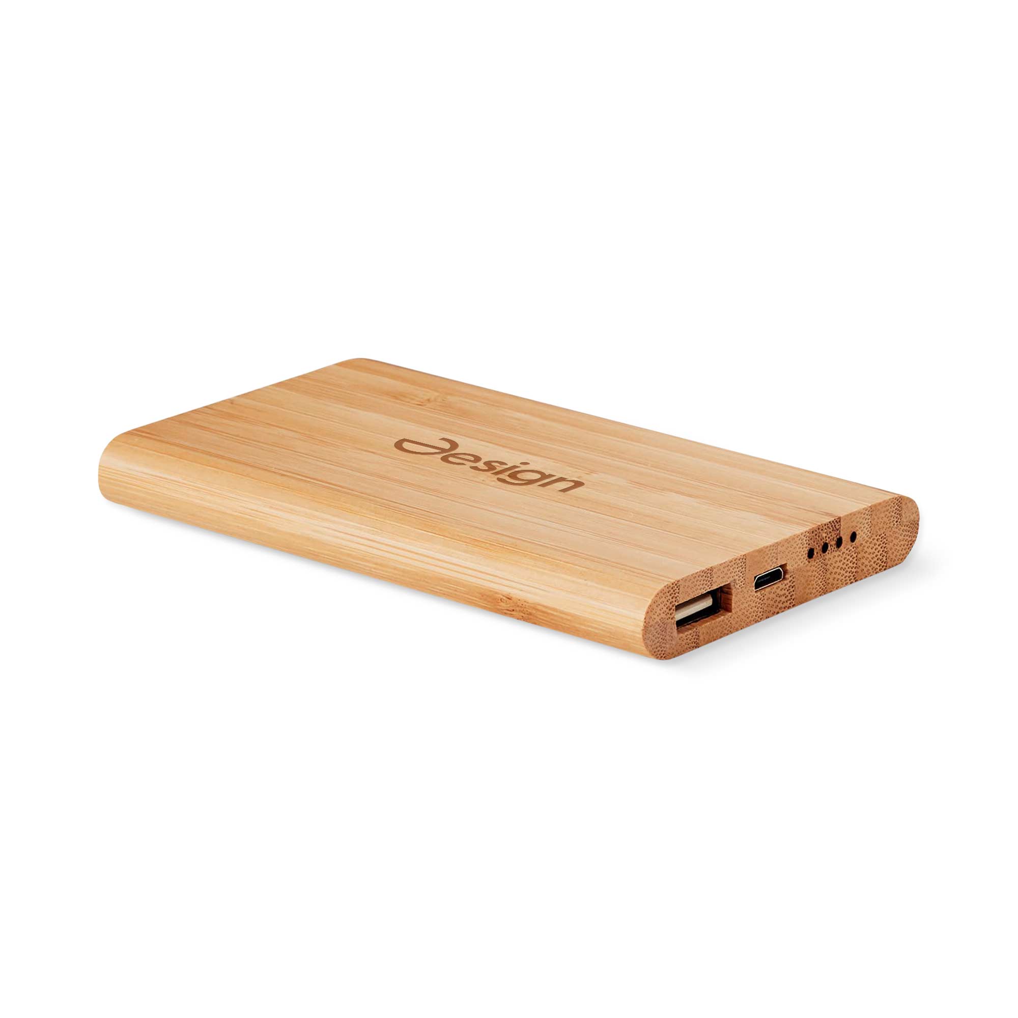 Power bank autonomo - 4000 mAh | Bambù | Con cavo USB