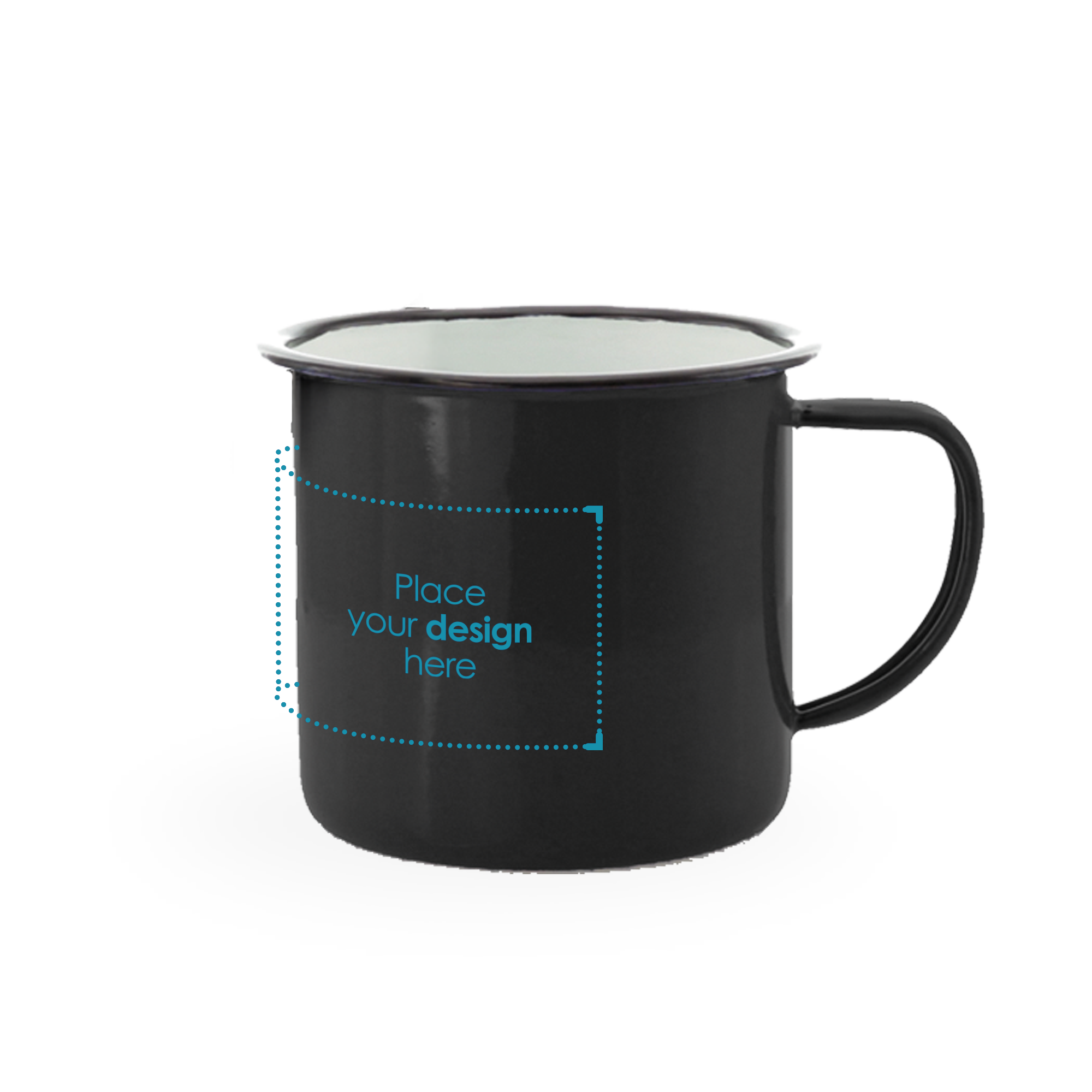 Tazza smaltata - 350 ml | Colorato | Budget - Design vintage | Stampa a 1-4 colori