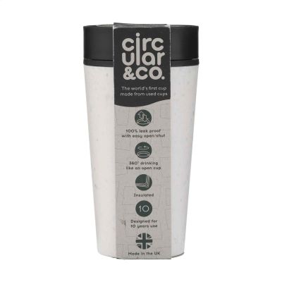 Tazza Circular&Co® Bianca - 340 ml | Riciclato | Coperchio bianco + colorato