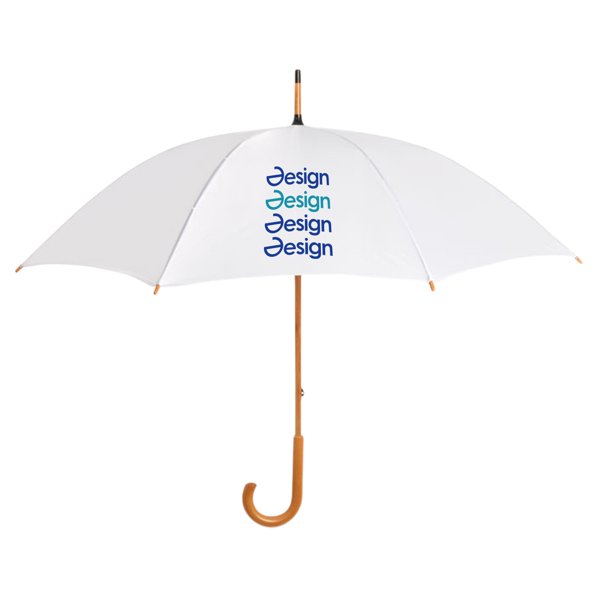 Ombrello Stoccarda – Ø 104 cm | Stecche metalliche | Manico in legno | Stampa a 4 colori