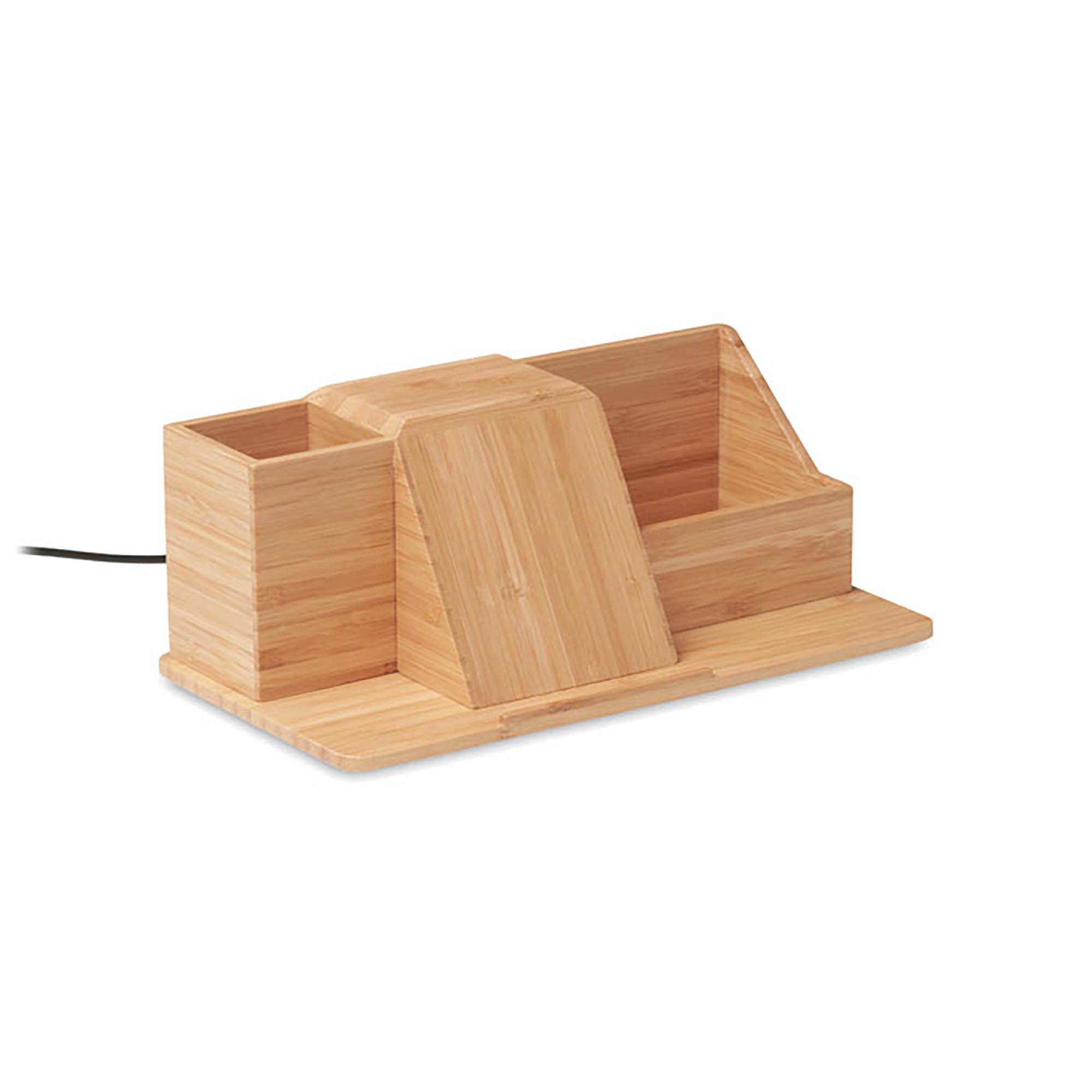 Organizzatore da scrivania | Caricabatterie wireless | 10 W | Incisione