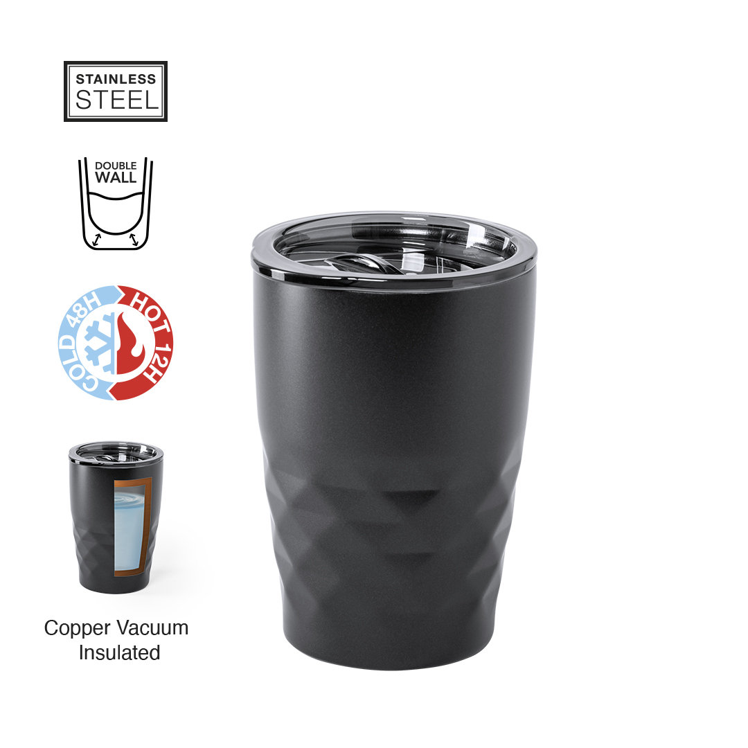 Tazza termica Rame - 350 ml | A doppia parete | Colori metallici