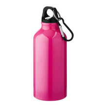 Bottiglia | Borraccia | In alluminio | Moschettone | 400 ml | 92100002 Rosa fluorescente