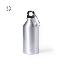 Bottiglia in alluminio | 400 ml | con moschettone | 151763  Argento