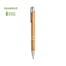 Penna a sfera | Bambù e paglia di frumento | Meccanismo di pressione | 156610 