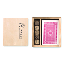 Carte da gioco | Scatola di legno stampata | 5 dadi | 8759187 Legno